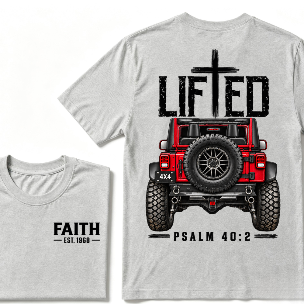 Custom EST Year Lifted Faith Jeep 4x4 Christian Tee