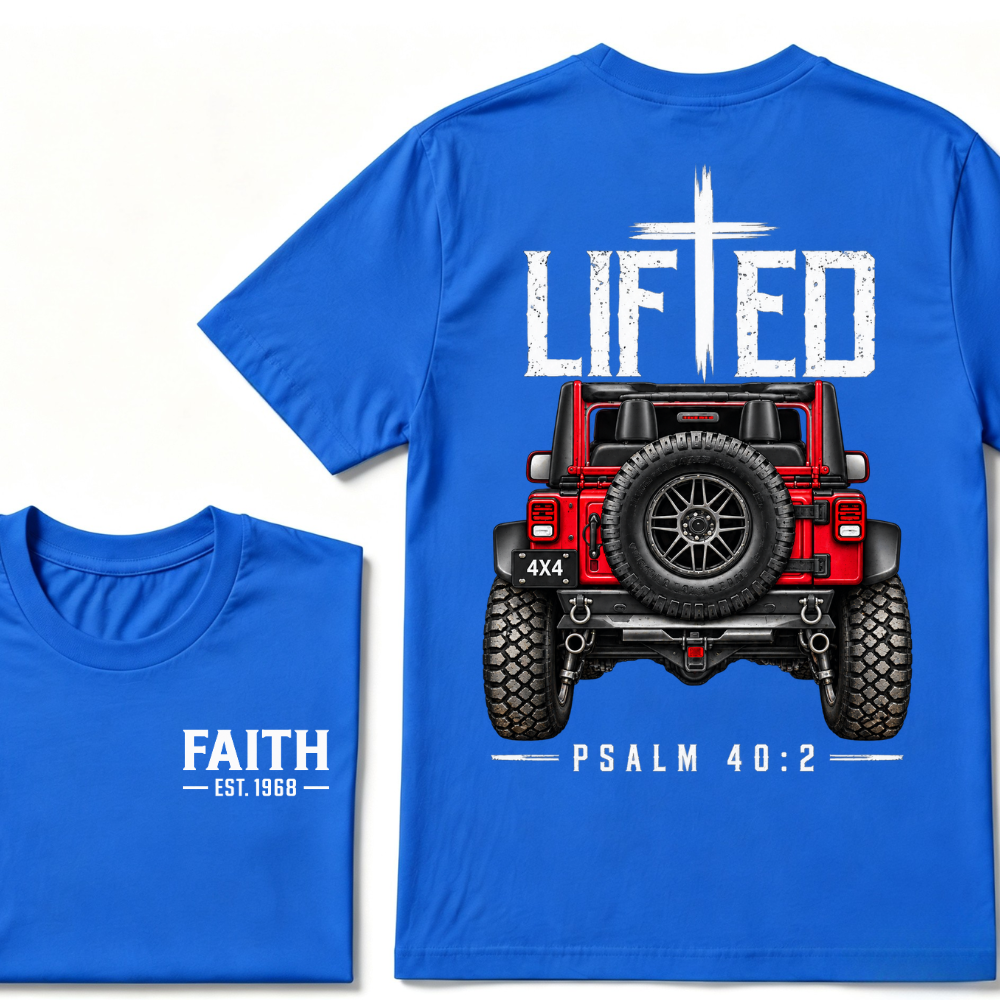 Custom EST Year Lifted Faith Jeep 4x4 Christian Tee
