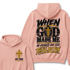 Custom Year Faith Cross Hoodie | Double Sided When God Made Me Graphic Sweatshirt