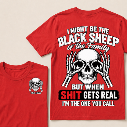 I Might Be The Black Sheep Of The Family Skull Skeleton Hands EST.Year T-Shirt, Funny Family Quote Graphic Tee