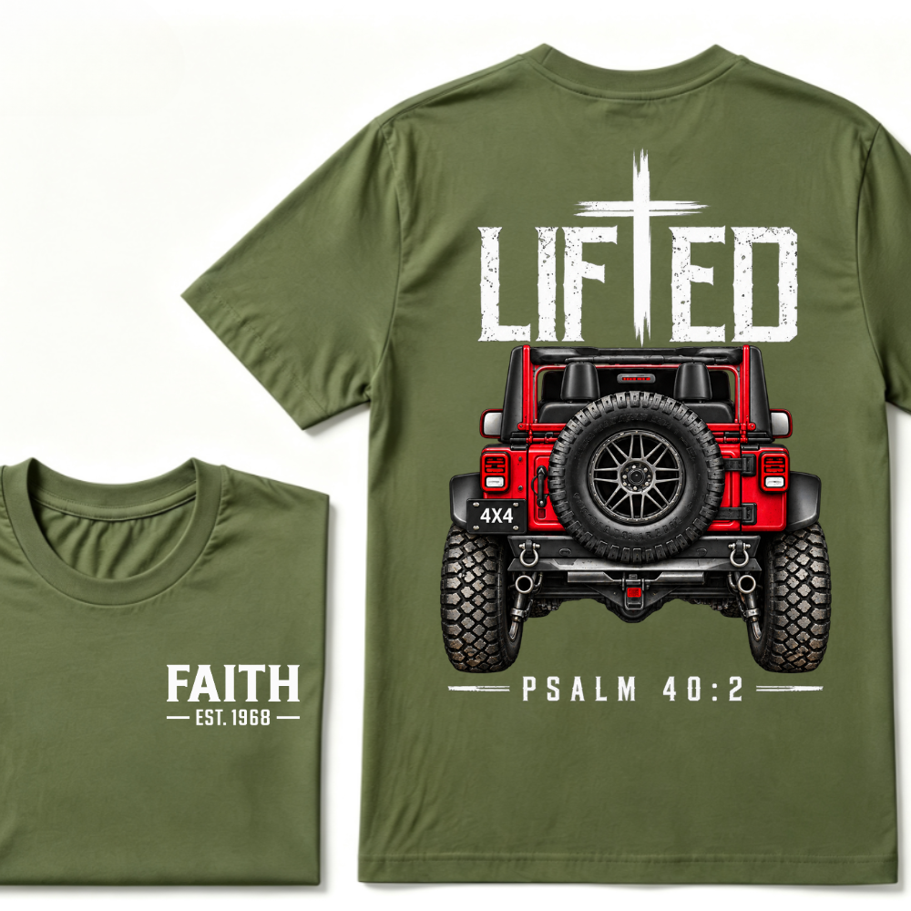 Custom EST Year Lifted Faith Jeep 4x4 Christian Tee