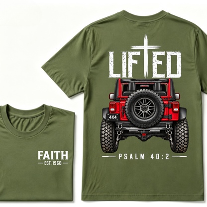 Custom EST Year Lifted Faith Jeep 4x4 Christian Tee