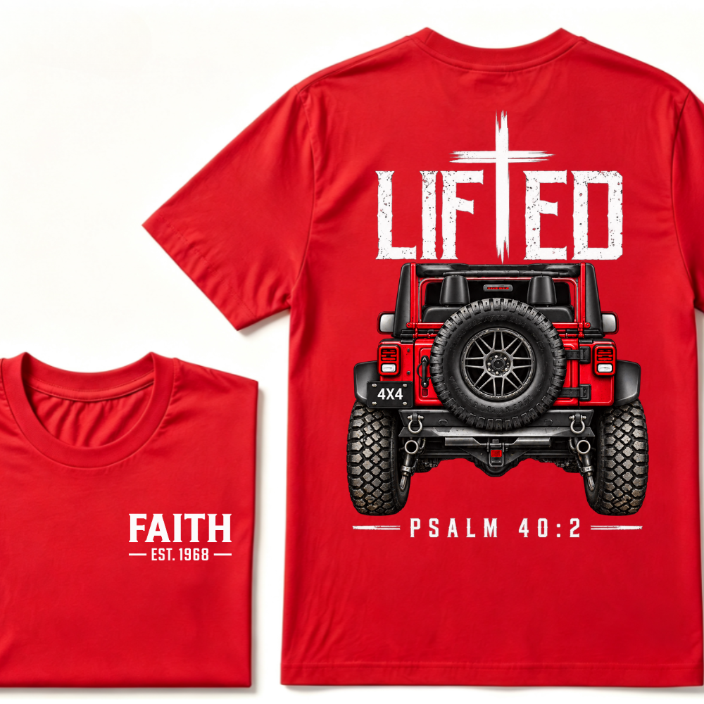 Custom EST Year Lifted Faith Jeep 4x4 Christian Tee
