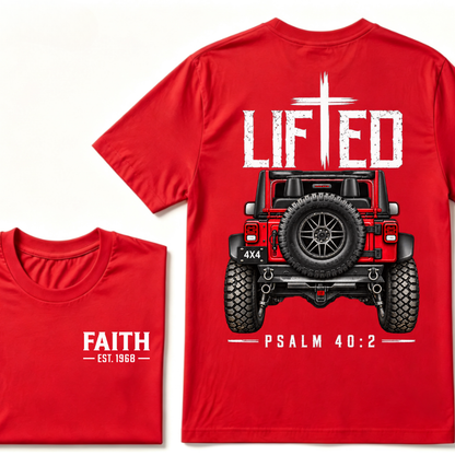 Custom EST Year Lifted Faith Jeep 4x4 Christian Tee