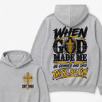Custom Year Faith Cross Hoodie | Double Sided When God Made Me Graphic Sweatshirt