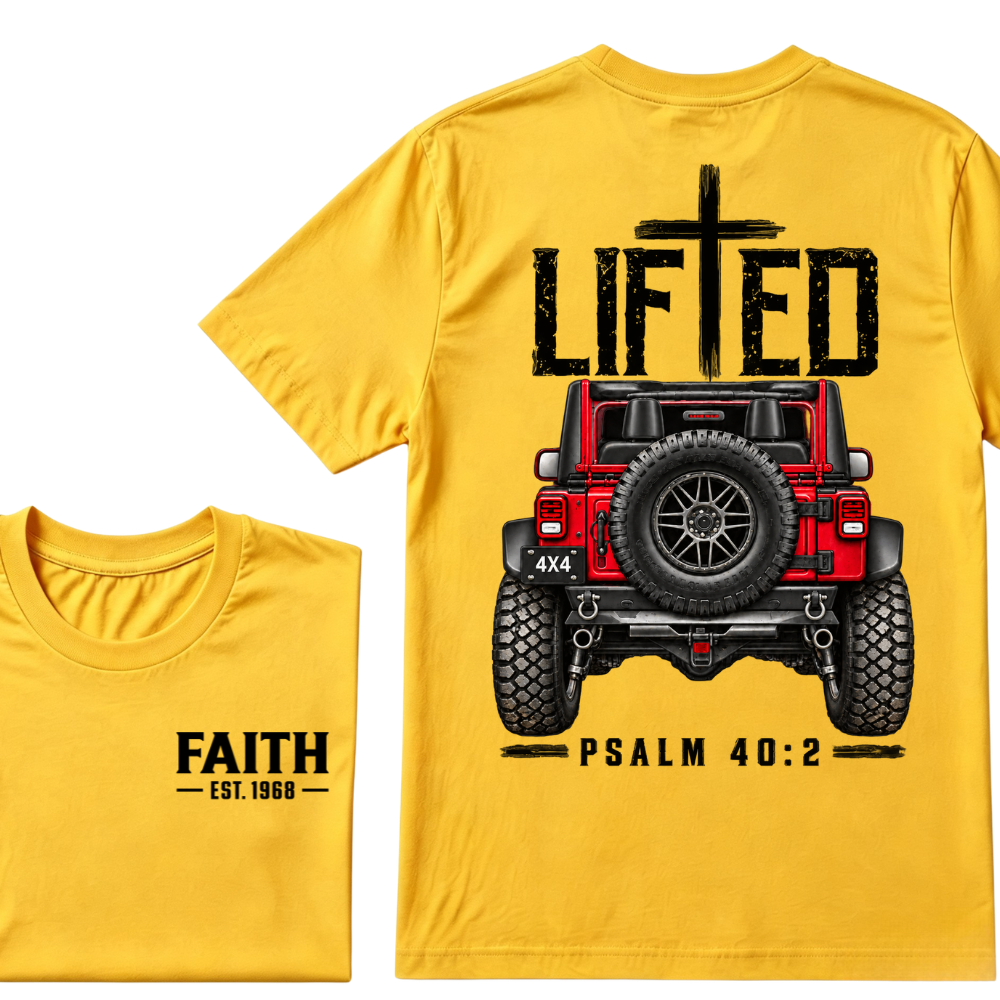 Custom EST Year Lifted Faith Jeep 4x4 Christian Tee