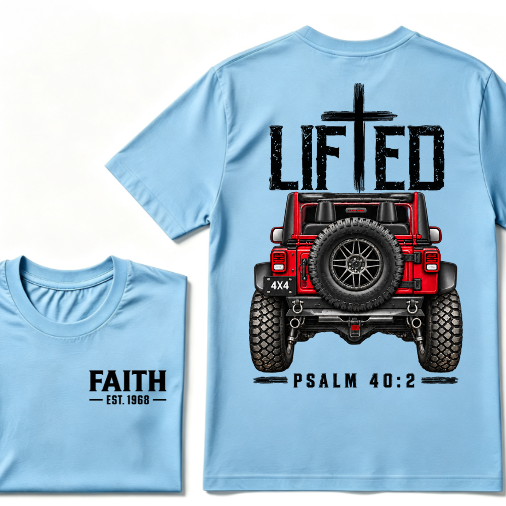 Custom EST Year Lifted Faith Jeep 4x4 Christian Tee