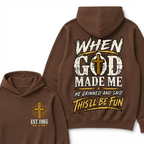 Custom Year Faith Cross Hoodie | Double Sided When God Made Me Graphic Sweatshirt