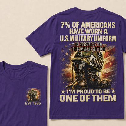 7% Of Americans Have Worn A U.S. Military Uniform Custom Year T-shirt